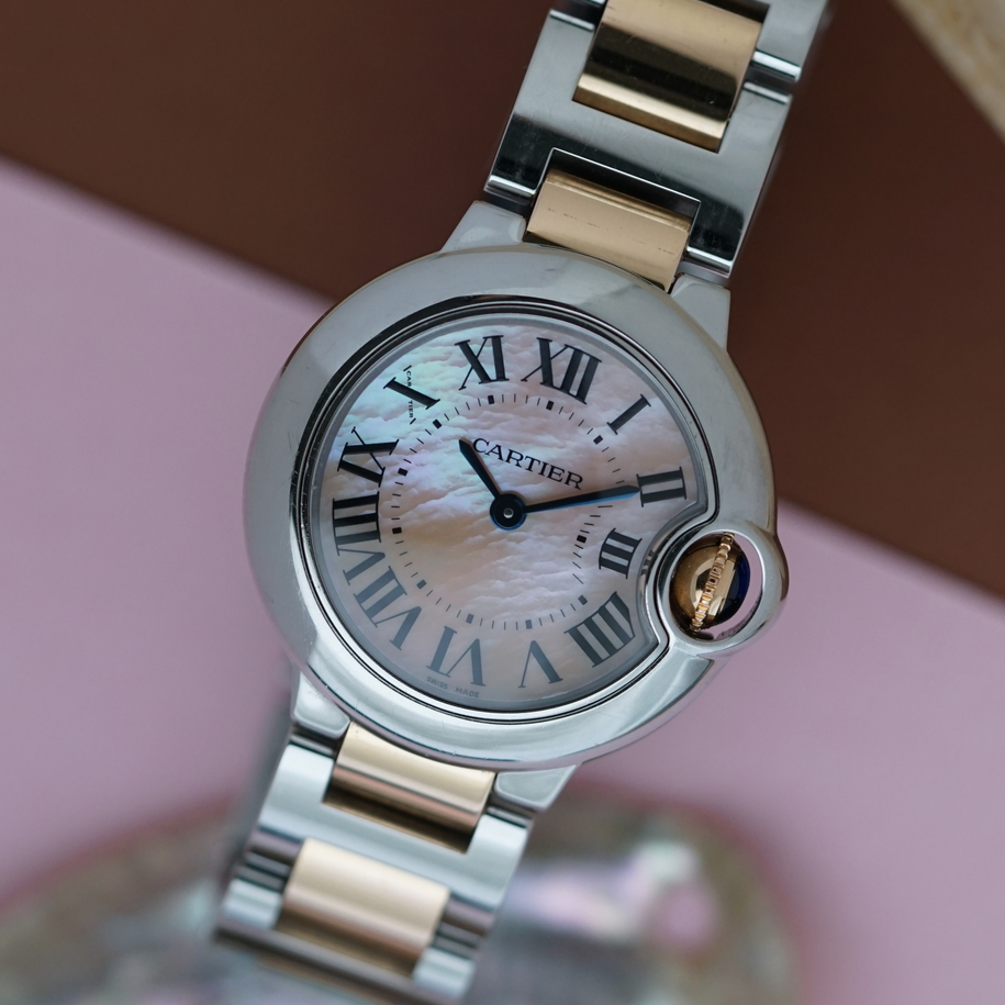 Cartier Ballon Mother of Pearl Rose Gold Stainless Steel W6920034