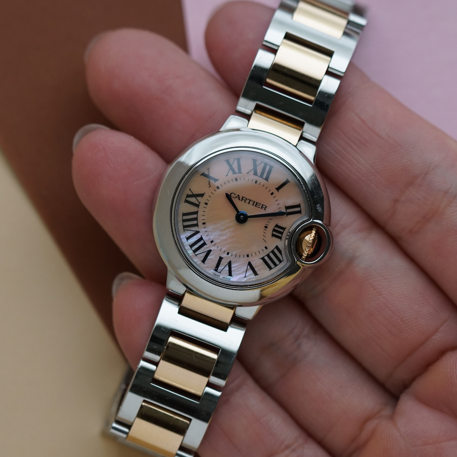 Cartier Ballon Mother of Pearl Rose Gold Stainless Steel W6920034