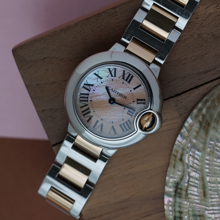 Cartier Ballon Mother of Pearl Rose Gold Stainless Steel W6920034