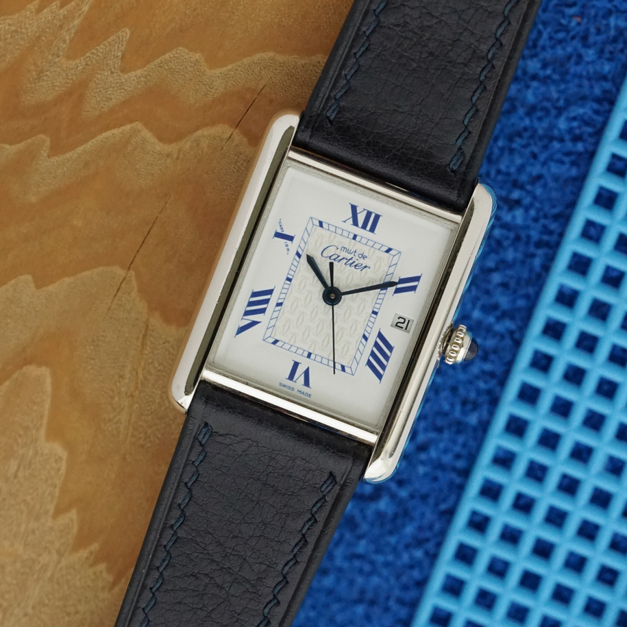 Cartier Tank Sterling Silver Date Manual Wind 2000s