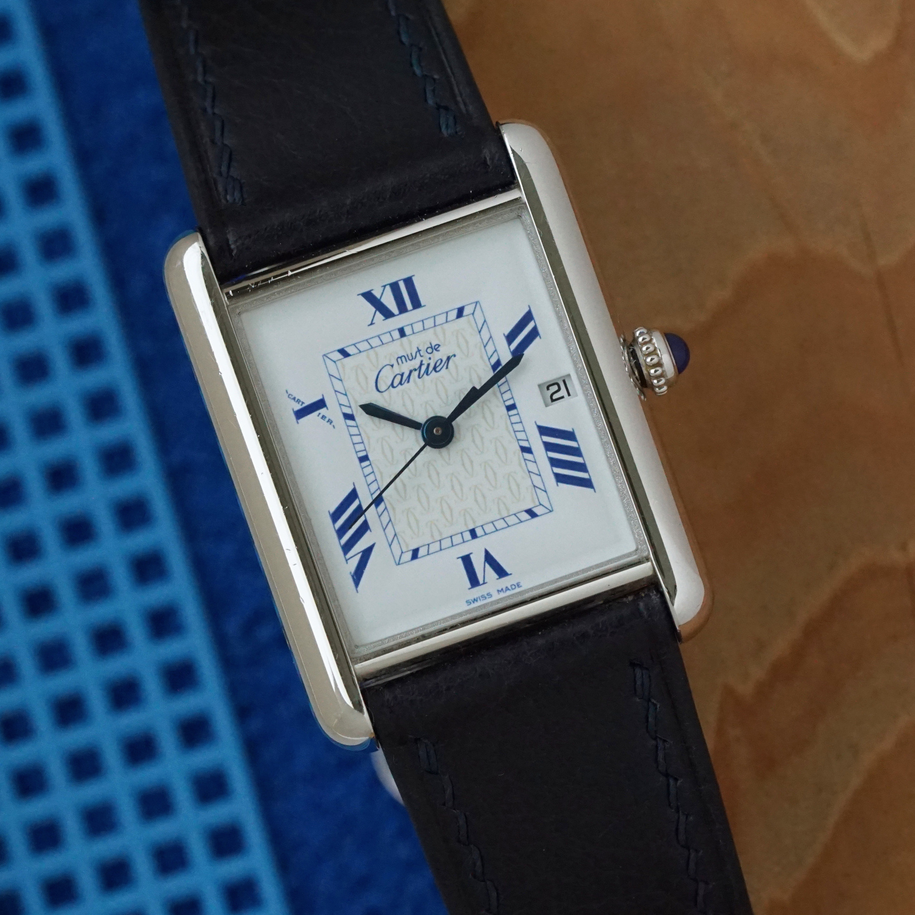 Cartier Tank Sterling Silver Date Manual Wind 2000s