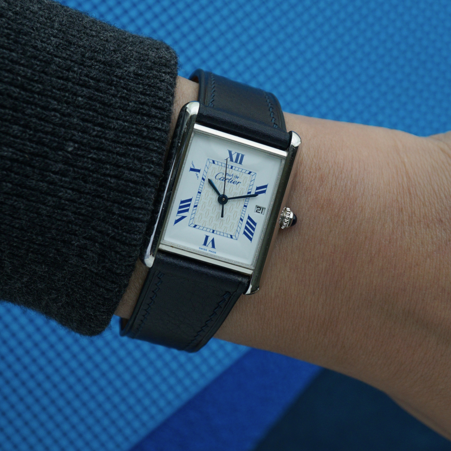 Cartier Tank Sterling Silver Date Manual Wind 2000s