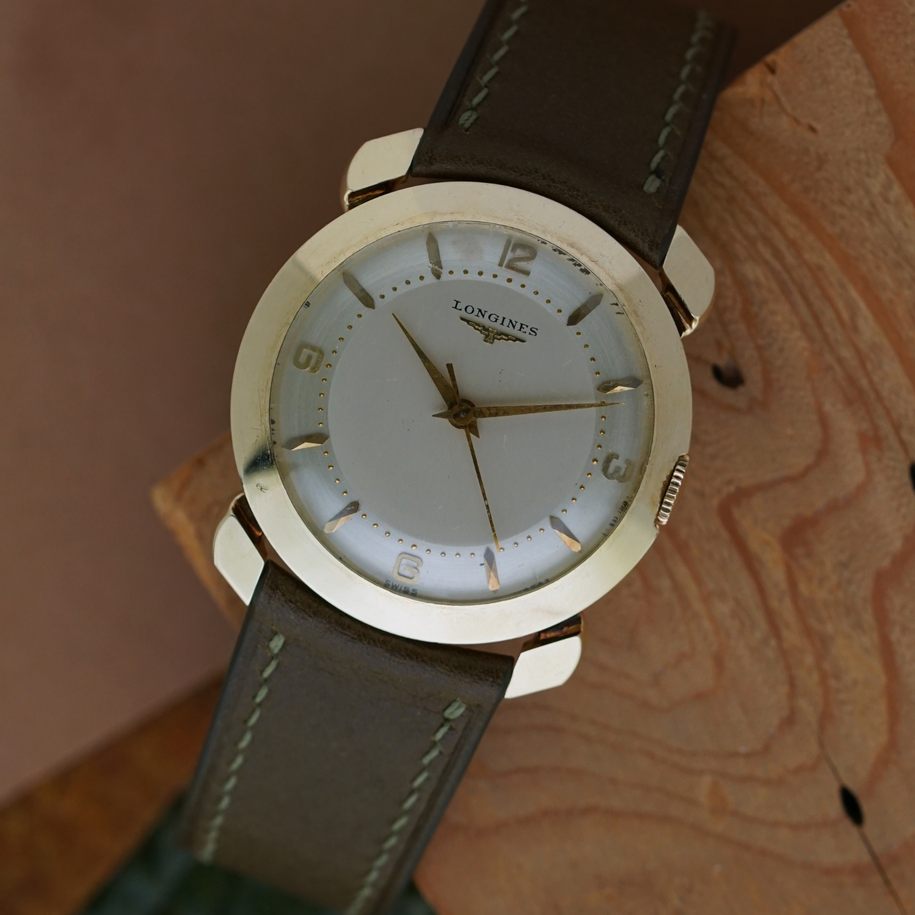 Vintage Longines 14k Gold “Turtle Case” 1950s