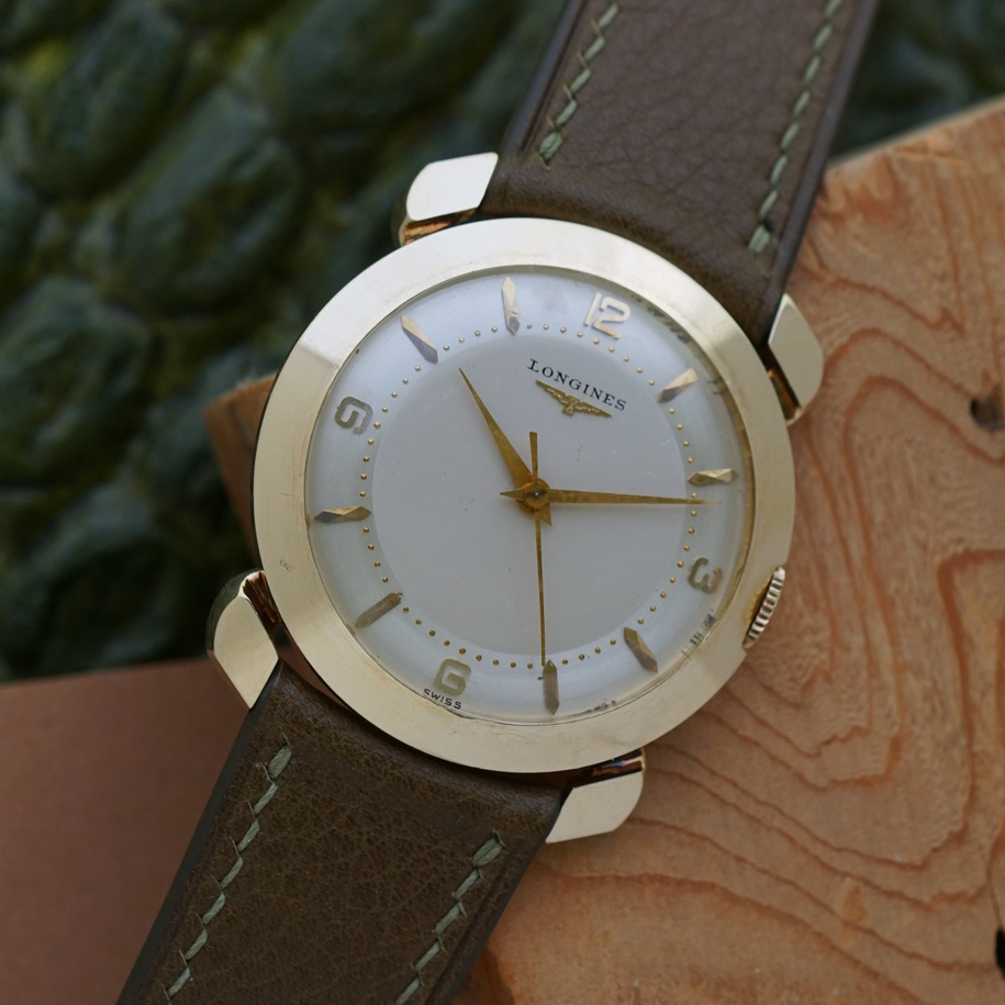 Vintage Longines 14k Gold “Turtle Case” 1950s