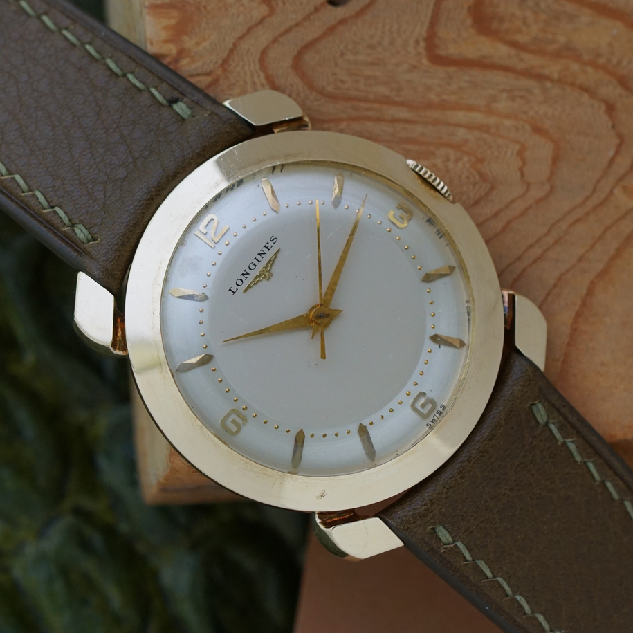 Vintage Longines 14k Gold “Turtle Case” 1950s