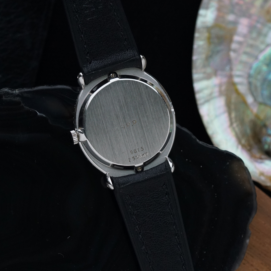 Vintage Piaget Oval Tuxedo Onyx & Mother of Pearl Diamond 9815 White Gold 1960s 1970s