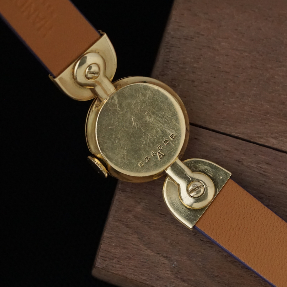 Vintage Jaeger LeCoultre Art Deco Articulated Lugs 18k Yellow Gold 1950s