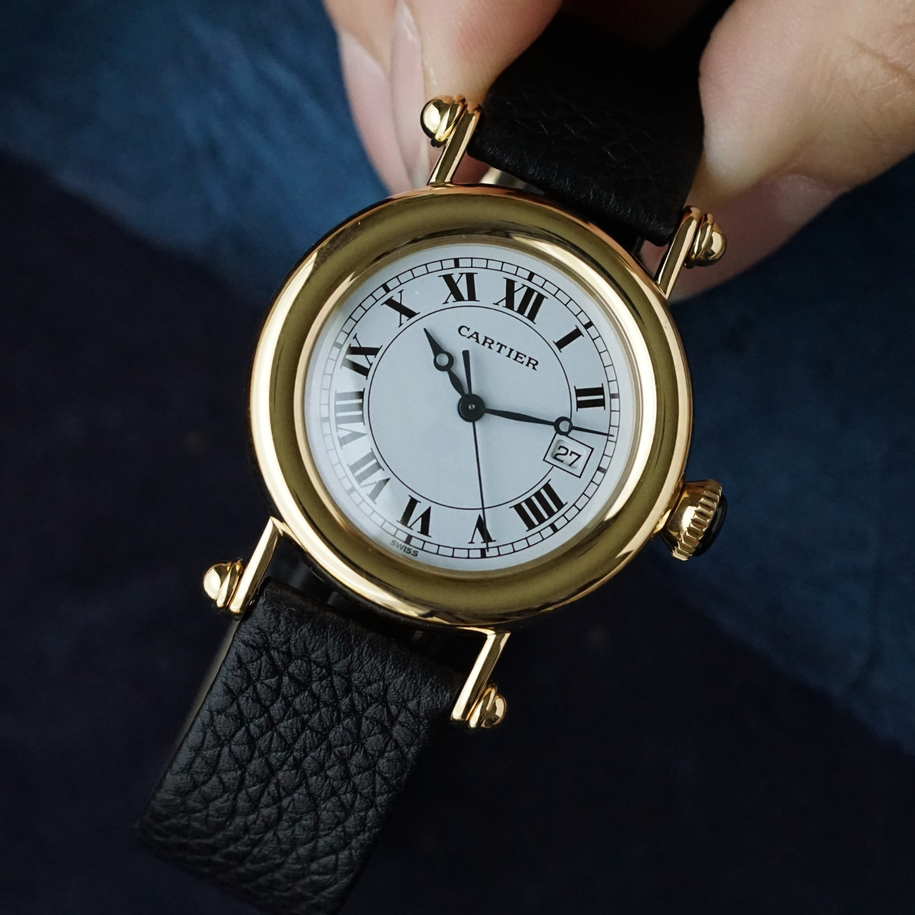 Cartier Diabolo 14200 Large Date 18k Yellow Gold 1990s