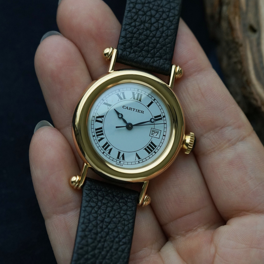 Cartier Diabolo 14200 Large Date 18k Yellow Gold 1990s