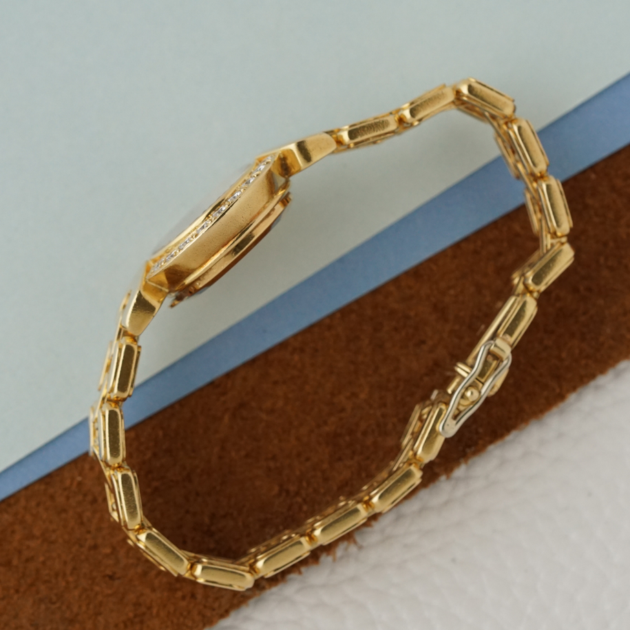 Rolex Cellini Ref. 2505 18K Yellow Gold Diamond Bezel Bracelet Watch