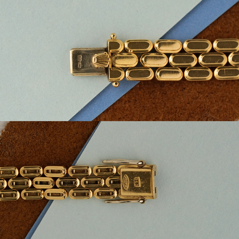 Rolex Cellini Ref. 2505 18K Yellow Gold Diamond Bezel Bracelet Watch