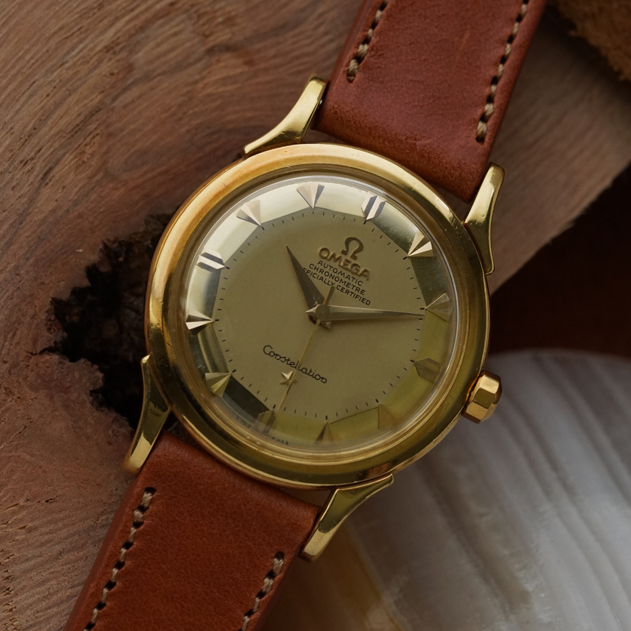 Vintage Omega Constellation Pie Pan Dial 18k Yellow Gold 2582/2853 SC circa 1956