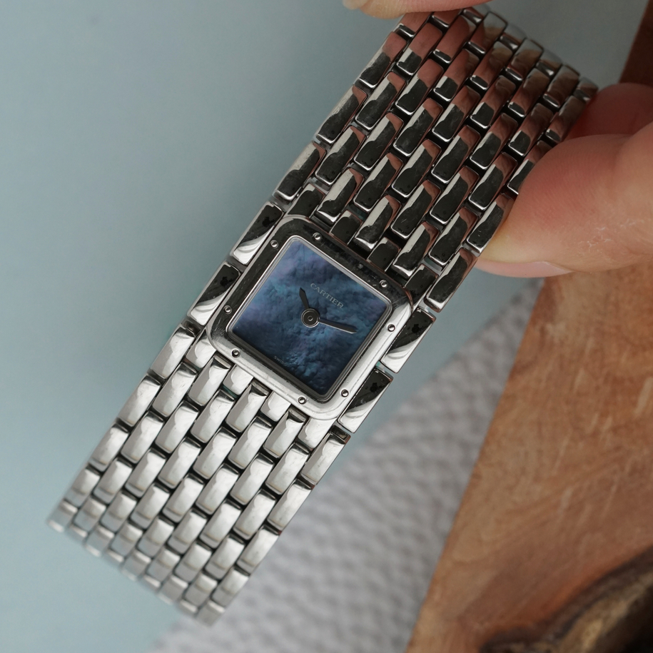 Cartier Panthere Ruban Blue Mother of Pearl Stainless Steel Bracelet