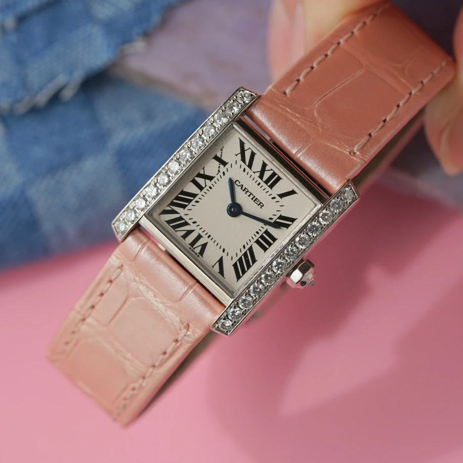 Cartier Tank Francaise Diamond 18k White Gold WE100251 2000 Papers