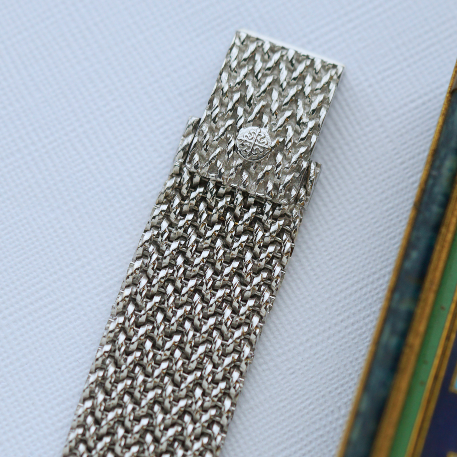 Vintage Patek Philippe Ellipse 4223/1 18k White Gold Bracelet Manual Wind 1970s