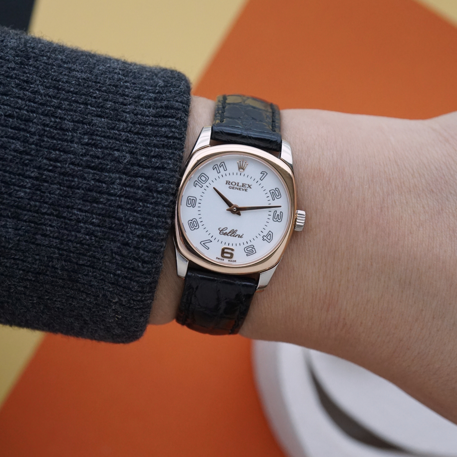 Rolex Cellini Danaos 6229/9 18k Rose & White Gold Complete Box Papers 2007
