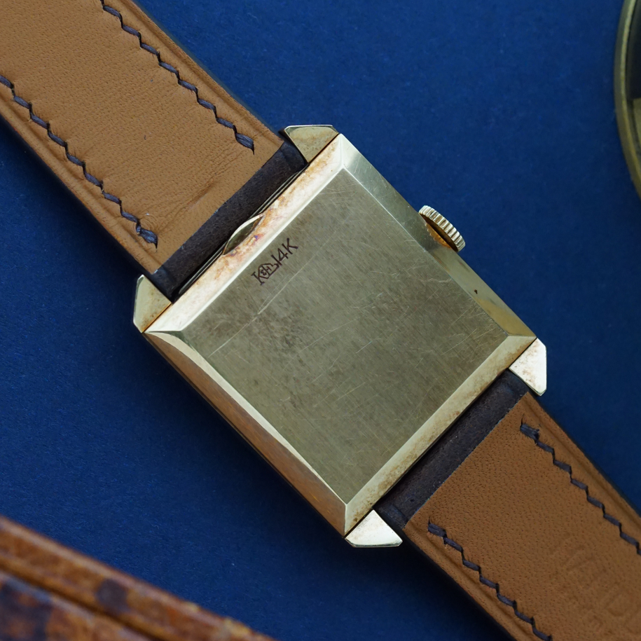 Vintage Longines 14K Yellow Gold Rectangular Dress Watch Cal. 22L Circa 1945