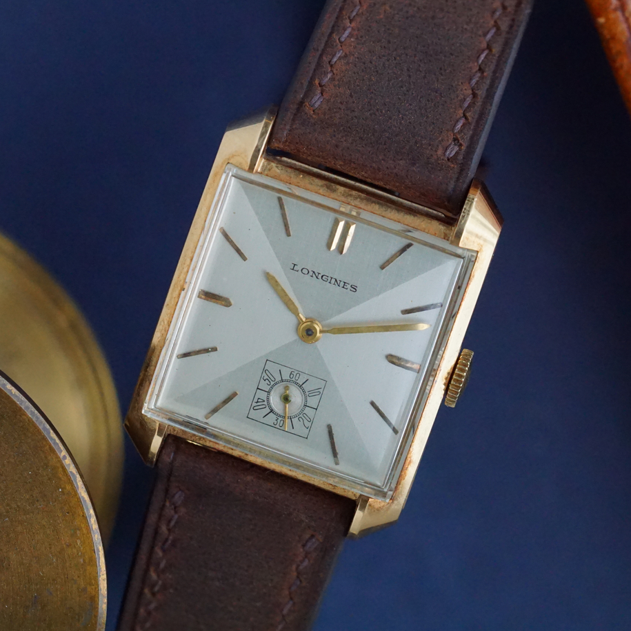 Vintage Longines 14K Yellow Gold Rectangular Dress Watch Cal. 22L Circa 1945