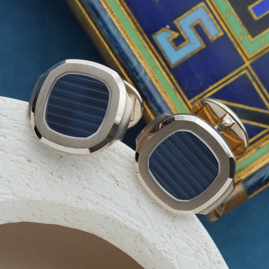 Patek Philippe Nautilus 18k White Gold Cufflinks Ref. 205.9057G-001 Box Set
