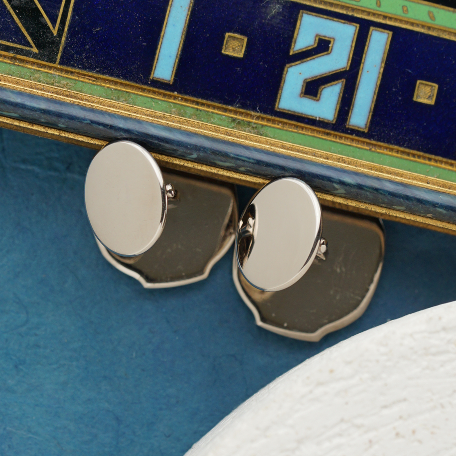 Patek Philippe Nautilus 18k White Gold Cufflinks Ref. 205.9057G-001 Box Set