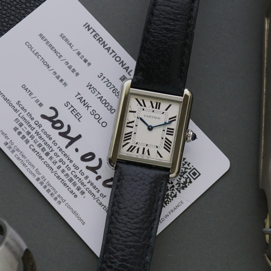 Cartier Tank Solo Stainless Steel WSTA0030 2021 Card