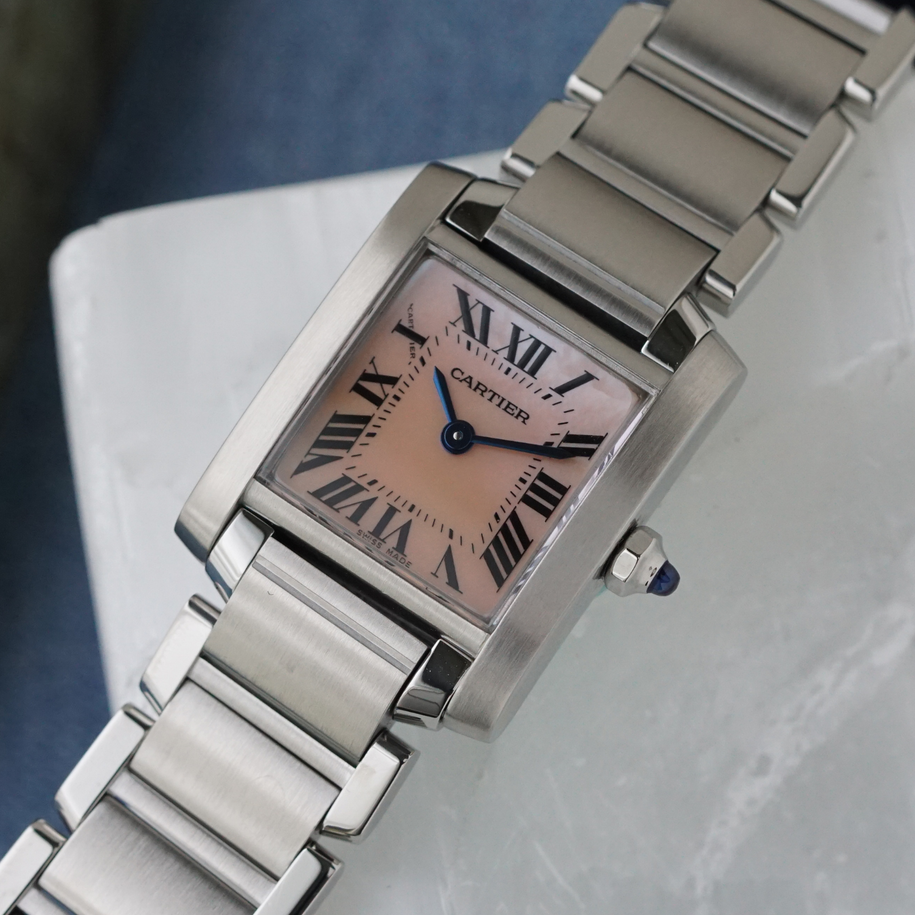 Cartier Tank Francaise W51028Q3 20mm Pink Mother-of-Pearl Dial 2006 Papers