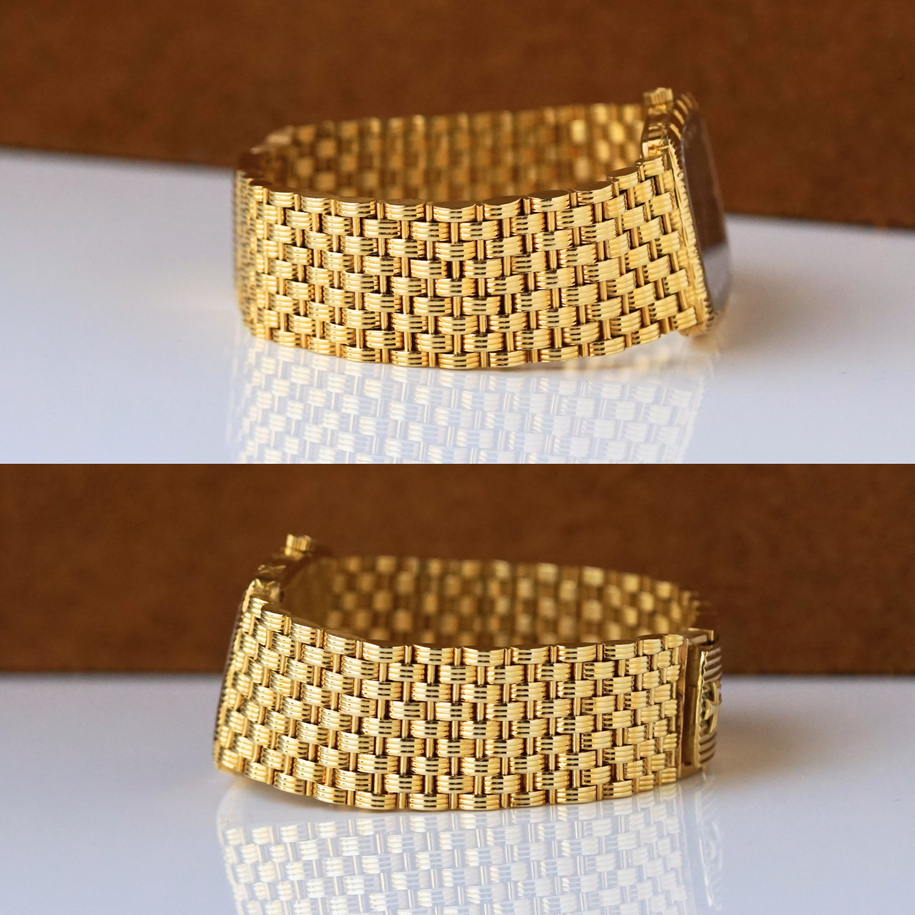 Vacheron Constantin Ref. 33037P 18k Yellow Gold Diamond Dial Bracelet Watch 1970s