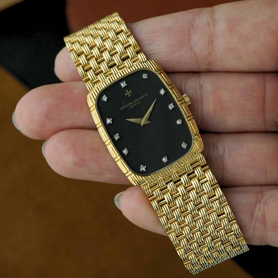 Vacheron Constantin Ref. 33037P 18k Yellow Gold Diamond Dial Bracelet Watch 1970s
