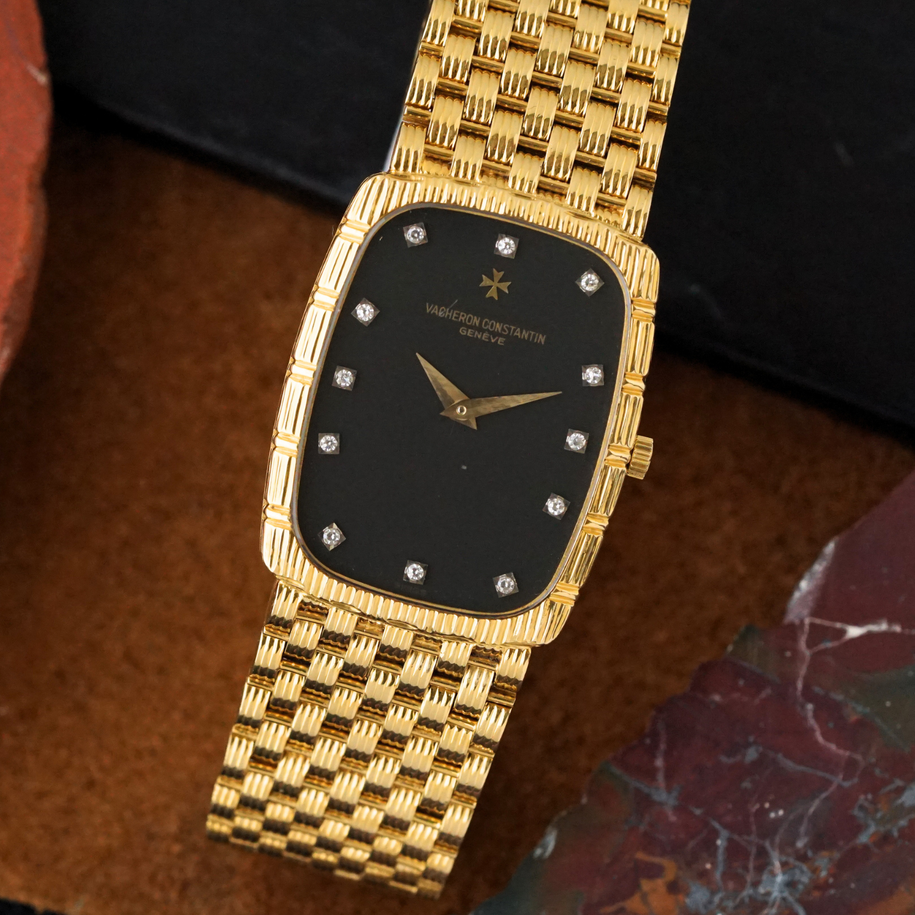 Vacheron Constantin Ref. 33037P 18k Yellow Gold Diamond Dial Bracelet Watch 1970s