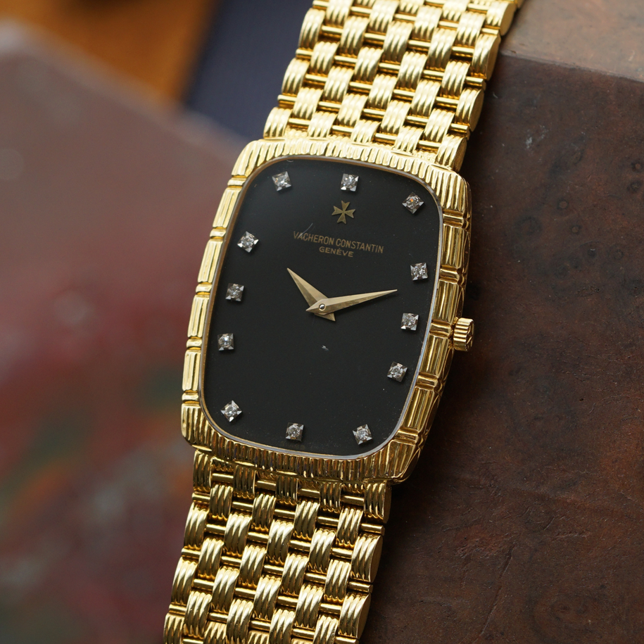 Vacheron Constantin Ref. 33037P 18k Yellow Gold Diamond Dial Bracelet Watch 1970s