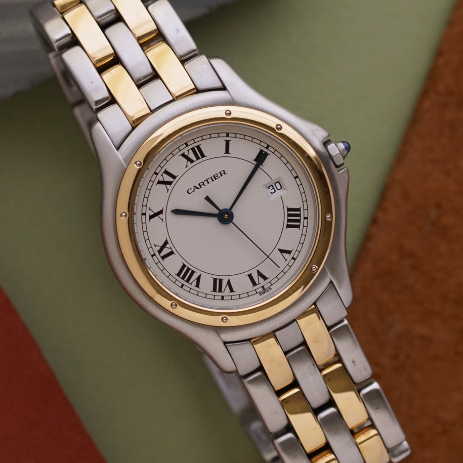 Cartier Panthere Cougar Two-Row 33mm Two-Tone Quartz Circa 1990s