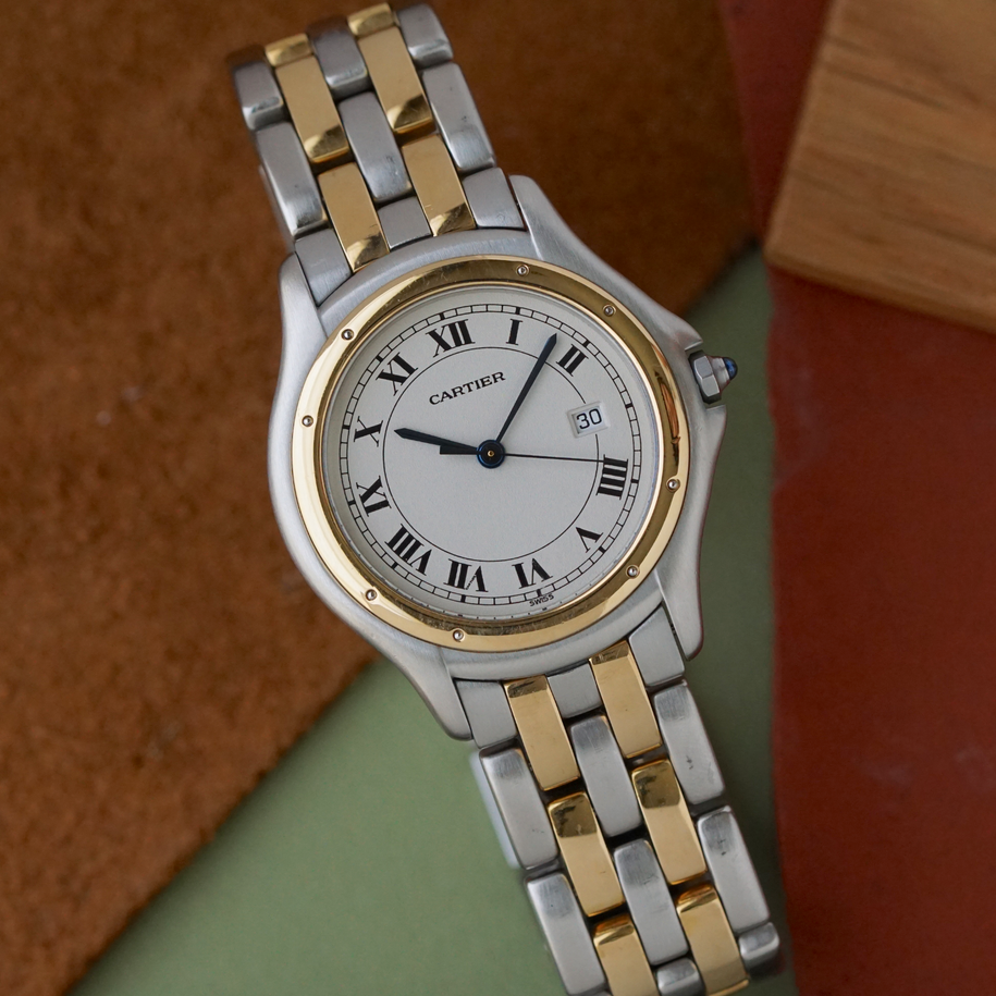 Cartier Panthere Cougar Two-Row 33mm Two-Tone Quartz Circa 1990s