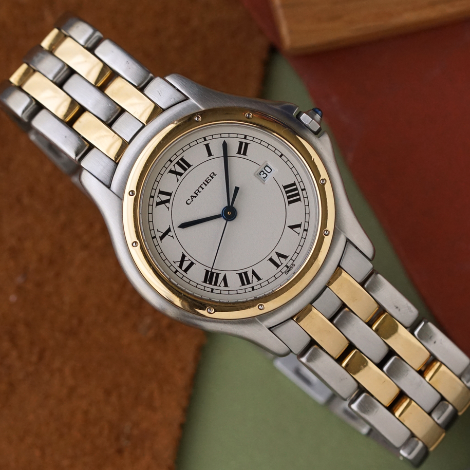 Cartier Panthere Cougar Two-Row 33mm Two-Tone Quartz Circa 1990s