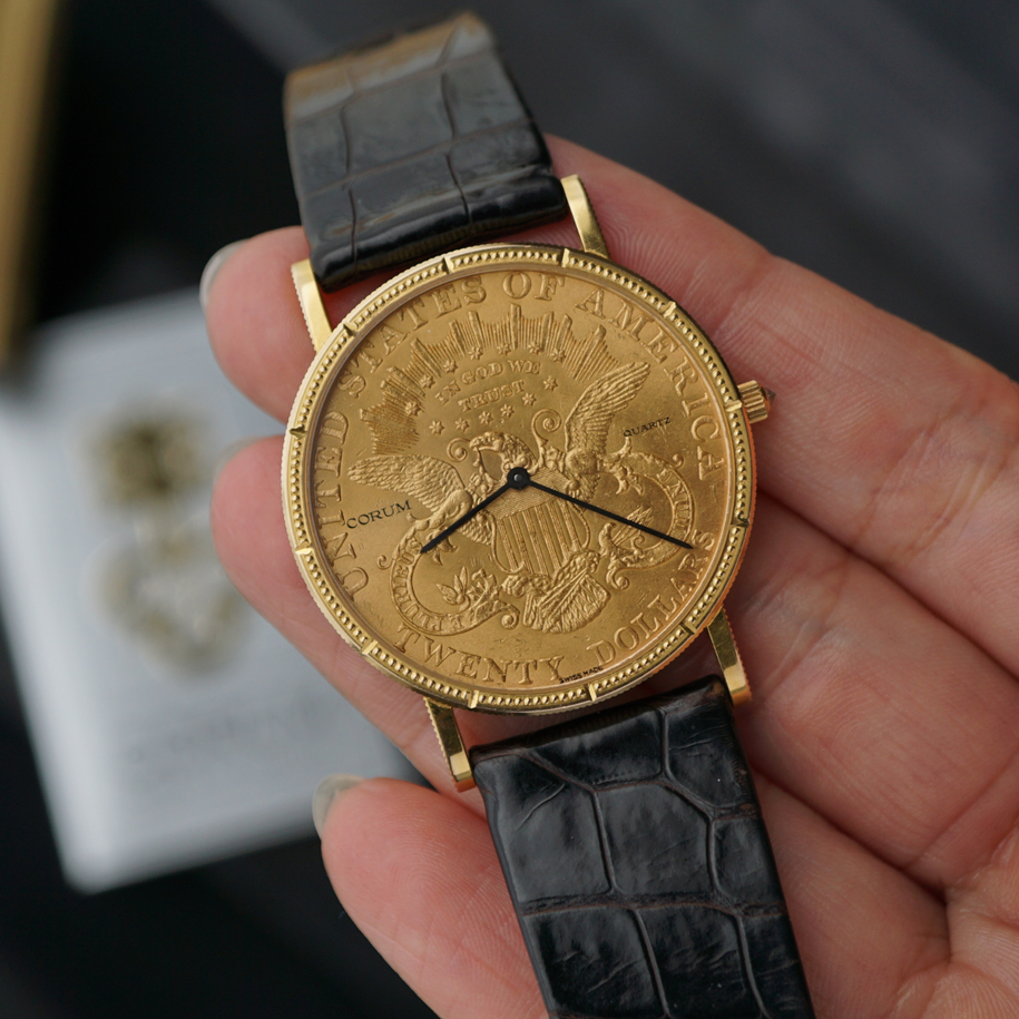 Corum $20 Double Eagle Coin Watch 1904 Ref. 50.145.56 18k Gold Quartz Full SetCorum $20 Double Eagle Coin Watch 1904 Ref. 50.145.56 18k Gold Quartz Full Set