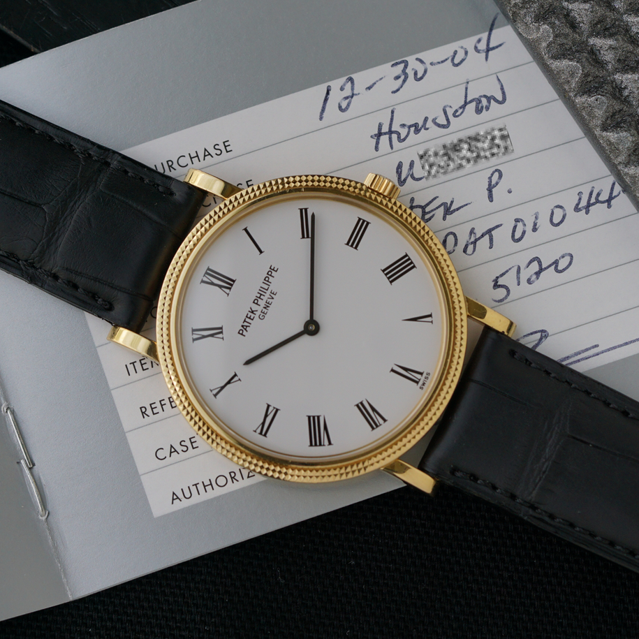Patek Philippe Calatrava 5120J 18k Yellow Gold 35mm Automatic 2004 Papers