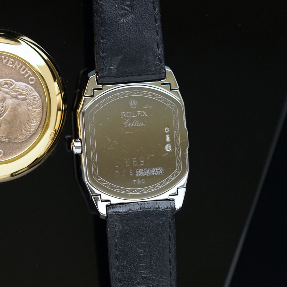Rolex Cellini Cellissima Ref. 6691/9 18k White Gold Factory Diamond Bezel Box & Card 2011