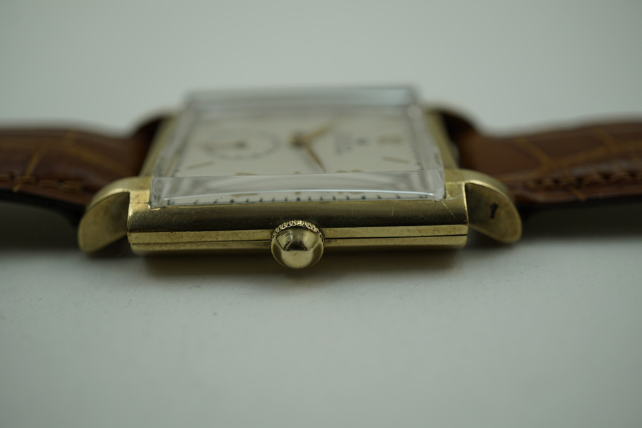 Rolex 4029 vintage rectangle 9k yellow gold dates 1948 collectible for sale houston fabsuisse