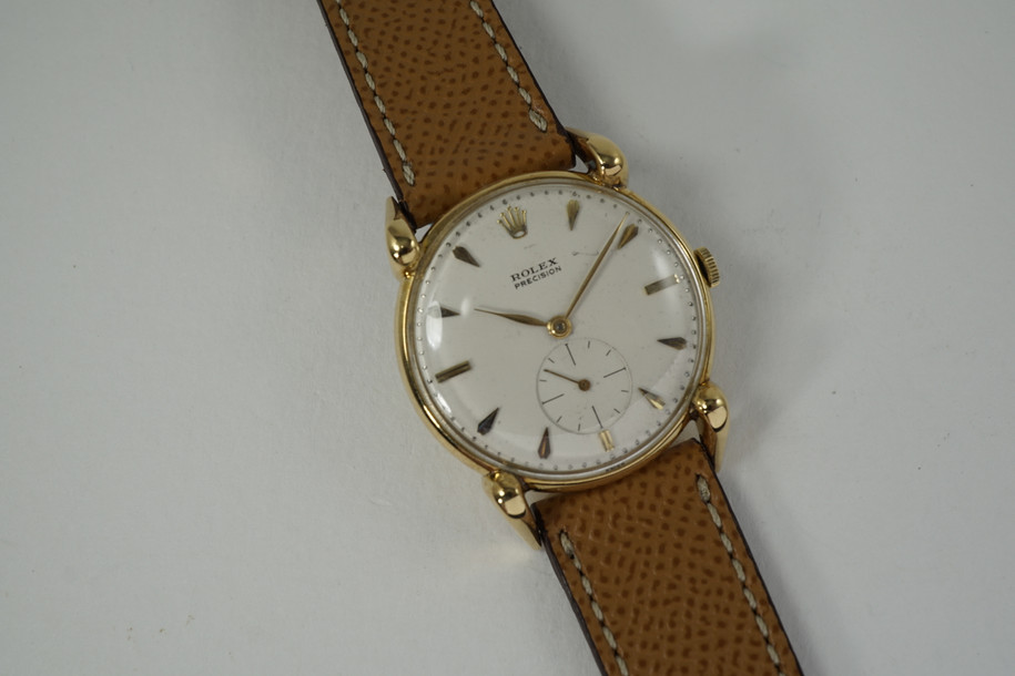 Rolex 4332 Precision 18k yellow gold dates 1947 pre-owned for sale Houston fabsuisse