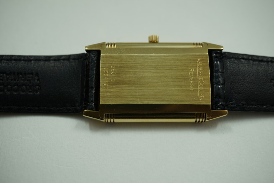 JAEGER LeCOULTRE 250.1.11 REVERSO 18K YELLOW GOLD w/DATE QUARTZ C.2000'S