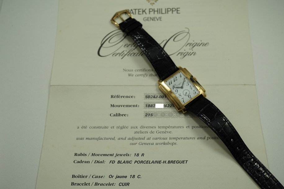 PATEK PHILIPPE 5024J 18K YELLOW GOLD GONDOLO w/PATEK PAPERS DATES 2004