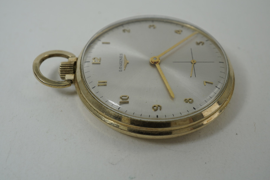 Longines Pocket Watch dates 1975-80 10k gold filled case award watch for sale houston fabsuisse
