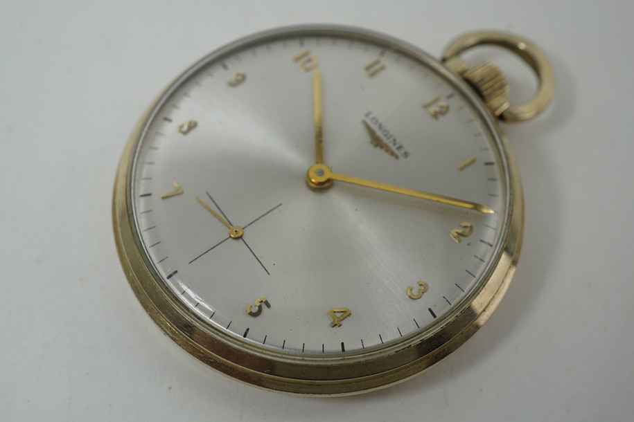 Longines Pocket Watch dates 1975-80 10k gold filled case award watch for sale houston fabsuisse