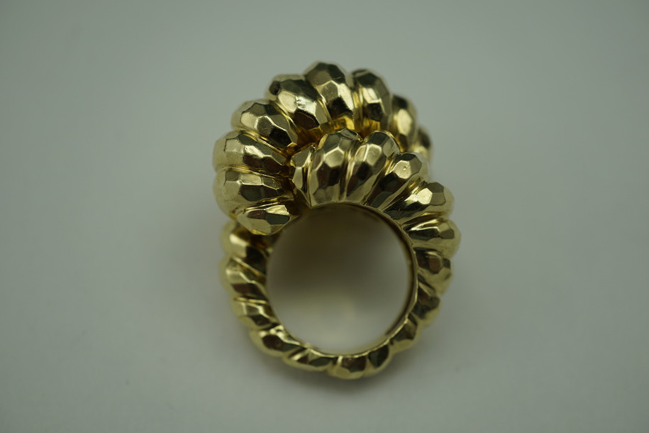HENRY DUNAY RING 18K HAND HAMMERED DATES 1980'S