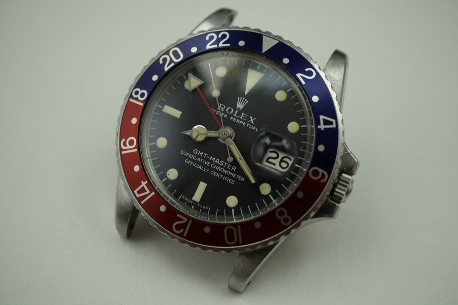 ROLEX 1675 GMT STAINLESS STEEL VINTAGE MATTE DIAL NICE DATES 1968 PRE-OWNED FOR SALE FABSUISSE HOUSTON