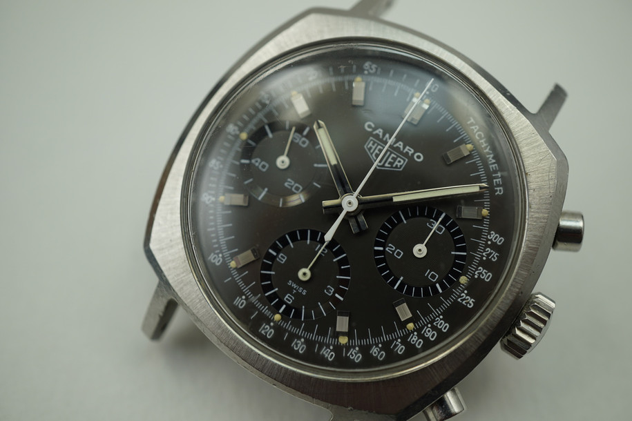 HEUER 722ON CAMARO 3 REGISTER CHRONOGRAPH VALJOUX 72 DATES 1968-70 PRE-OWNED FOR SALE HOUSTON FABSUISSE