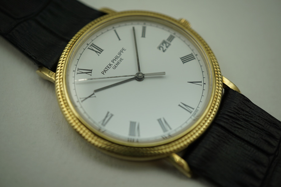 Patek Philippe 3944 Calatrava 18k yellow gold sweep w/ date c. 1990-2000's for sale houston fabsuisse