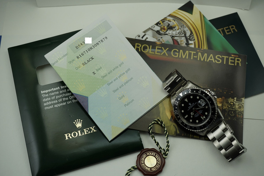 Rolex 16710 GMT stainless steel full set D series dates 2006 automatic for sale Houston Fabsuisse