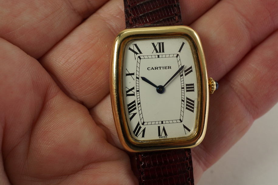 Cartier Square Incurvee Faberge 18k rectangle c. 1980's