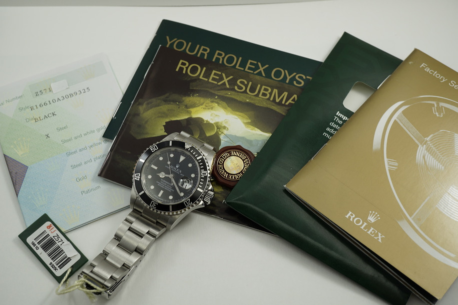 Rolex 16610 Submariner stainless steel box/papers hang tags "Z" series c.2007 for sale Houston Fabsuisse 