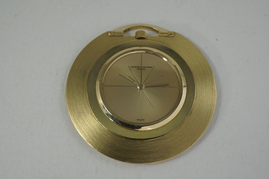 Vacheron & Constantin 6345 knife edge Pocket Watch 18k original dates 1960-65 for sale houston fabsuisse